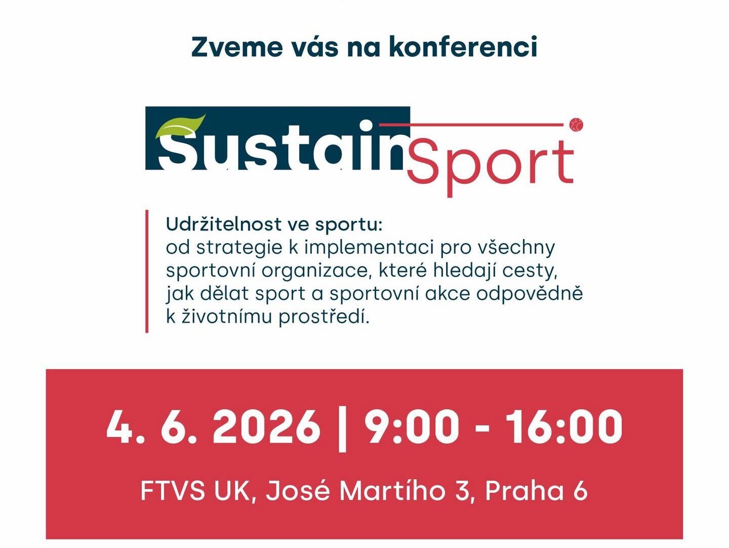 Konference Sustainsport - Konference o udržitelnosti ve sportu